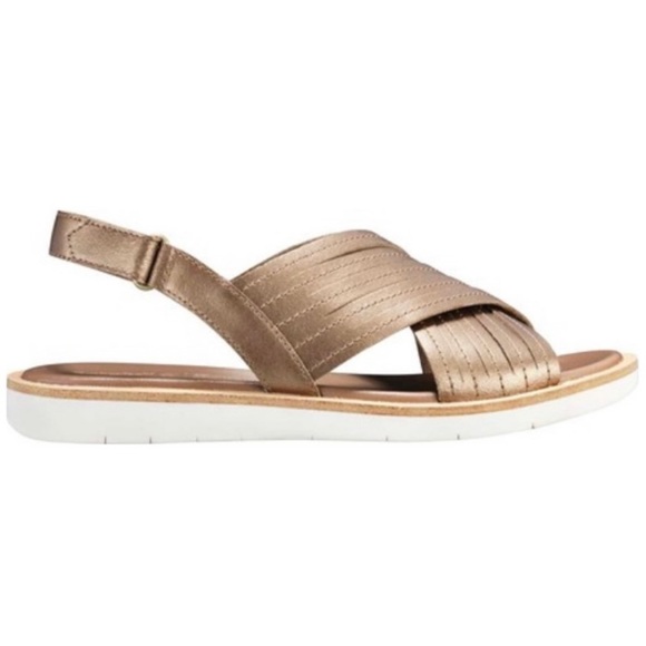 Timberland Adley Shore Cross Band Leather Sandals in Bronze - Picture 2 of 8
